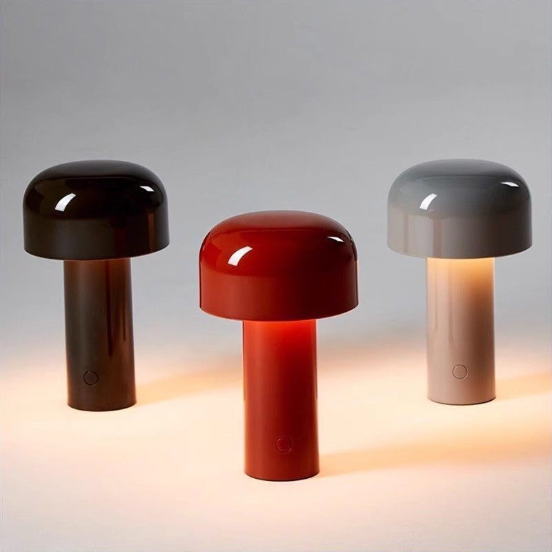 Modern engraved Italian mushroom rechargeable table lamp dimming bedroom bedside portable atmosphere lamp factory direct sales