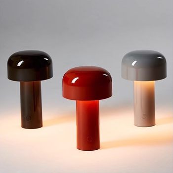Modern engraved Italian mushroom rechargeable table lamp dimming bedroom bedside portable atmosphere lamp factory direct sales