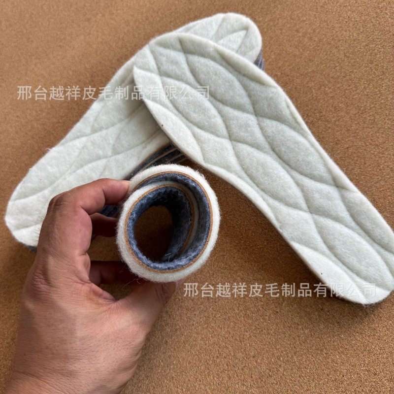 Real Wool Warm Felt Insoles for Women Fleece-Lined Thickeneded Wool Winter Warm Fur Integrated Sweat-Absorbent and Deodorant Autumn and Winter