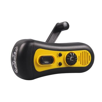 Fm Radio Hand-Cranked Flashlight Emergency Disaster Relief 3Led Mobile Phone Rechargeable Flashlight with Alarm