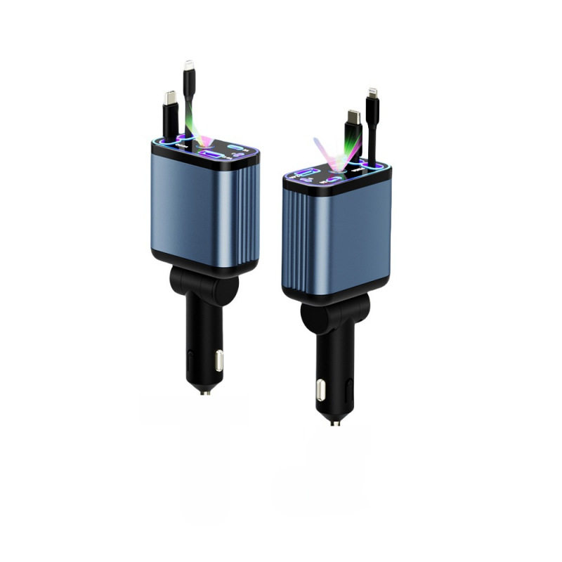 Purple Star Empty Top Car Charger 120W Mobile Phone Super Fast Charge One-on-Four USB Cigarette lighter for Apple