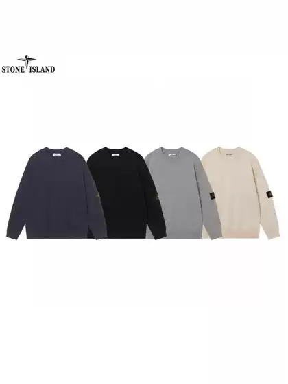 Cross-Border Stone Stone Autumn and Winter Carefully Selected High-Quality Correct Version Round Neck Casual Knitted New Pullover Sweater
