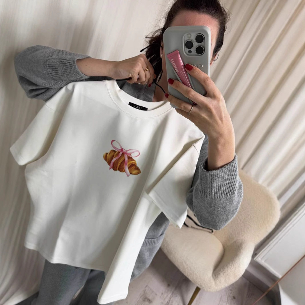 Womens Vintage Bow Print T Shirt Summer Casual Style Loose Fit Round Neck Short Sleeve 100 Cotton Wholesale