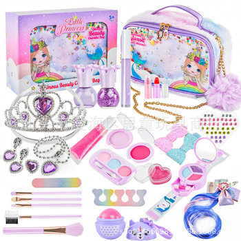 Cross-border children's cosmetics toy Princess girls make-up eyeshadow nail polish jewelry gift box set