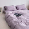 Simple Style Purple Washed Cotton Four-Piece Quilt Cover Bedding Dormitory Three-Piece Set