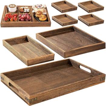 Japanese-style solid wood wooden tray household Chinese tea tray simple wooden fruit tray tea tray