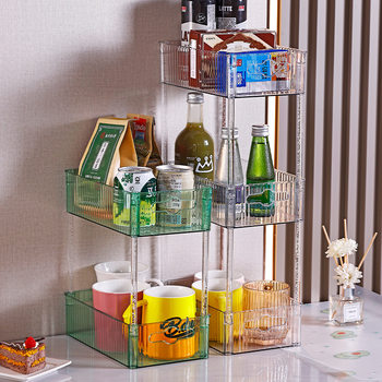 Light Luxury Cosmetic Storage Rack Transparent Desktop Storage Box Multi-layer Storage Rack Bathroom Wash Table Dressing Table Rack