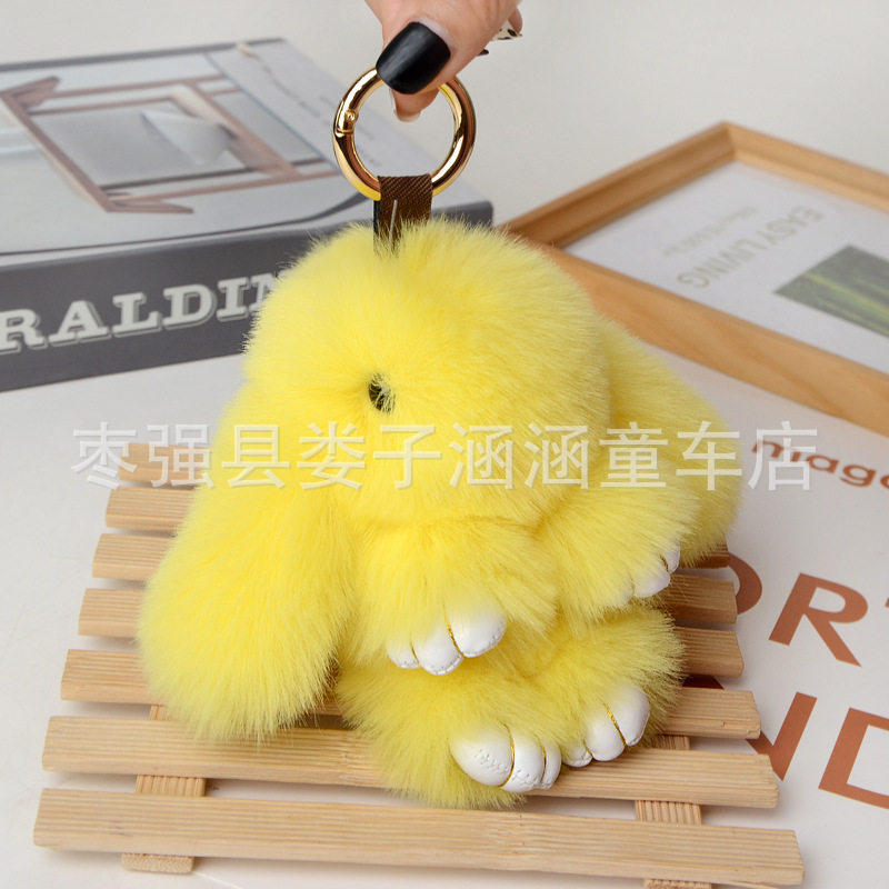 萌萌兔装死兔挂件仿獭兔毛汽车钥匙扣包包挂件小兔子挂件情侣挂件
