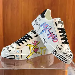 Top Edition AliExpress Dunhuang Foreign Trade Graffiti Couple Shoes DG2023 Sports Casual White Shoes Men's Luxury Women's Shoes