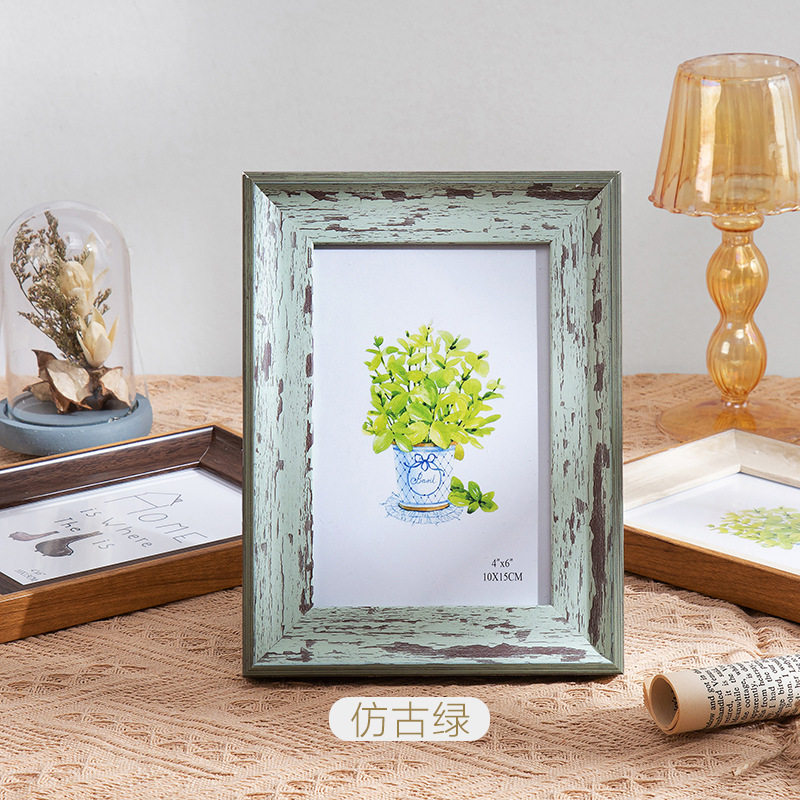 Living Room Decorative Frame Modern Simple Rectangular Fresh Handmade Solid Wood Photo Frame Bedroom ID Frame