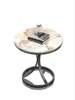 Light Luxury Slate Side Table, Small Coffee Table, Marble Living Room Sofa Corner Table, Simple Movable Balcony Small Round Table Side Cabinet