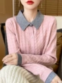 Pink + gray collar