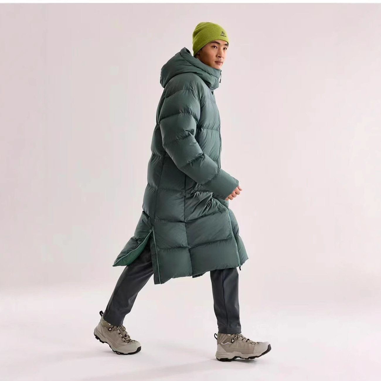 Kaiajiale Stone Outdoor Mountaineering Long down Jacket for Men and Women, Thickened for Warmth and Cold Resistance, Over-The-Knee 800 Fill Power Goose down Jacket