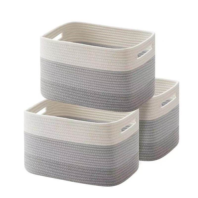 Foreign Trade European Style Cotton Rope Dirty Clothes Basket Household Large Dirty Clothes Basket Woven Storage Basket Baby Toy Storage Basket