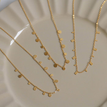 Light luxury new water drop titanium steel necklace female niche design clavicle chain New 18K gold accessories sweater chain