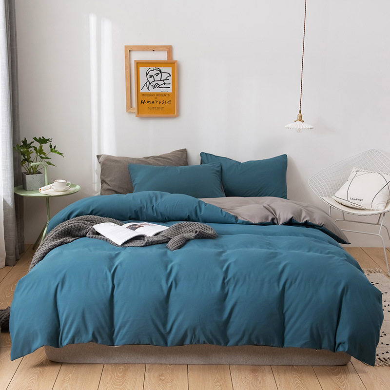 Solid Color Quilt Cover Single Piece Four-Season Brushed Quilt Cover Soft Skin-Friendly Quilt Student Dormitory Simple Quilt Cover Wholesale Group Purchase