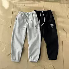 Nkxstty Collaboration Retro Fairy Solid Color Logo Embroidery Fleece Thickened Brushed Jogger Sweatpants Couple Pants