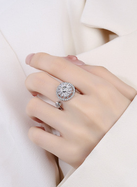 抖音爆款可转动的食指戒轻奢小众个性时尚级感开口戒时来运转潮