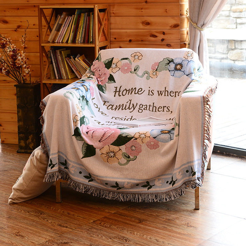 Export Single and Double Sofa Cushions, Floral Wreaths, Pure Cotton Thread Blankets, Tablecloths, Cover Towels, Tapestries, Bay Window Mats, Carpets, American-Style Home Decor