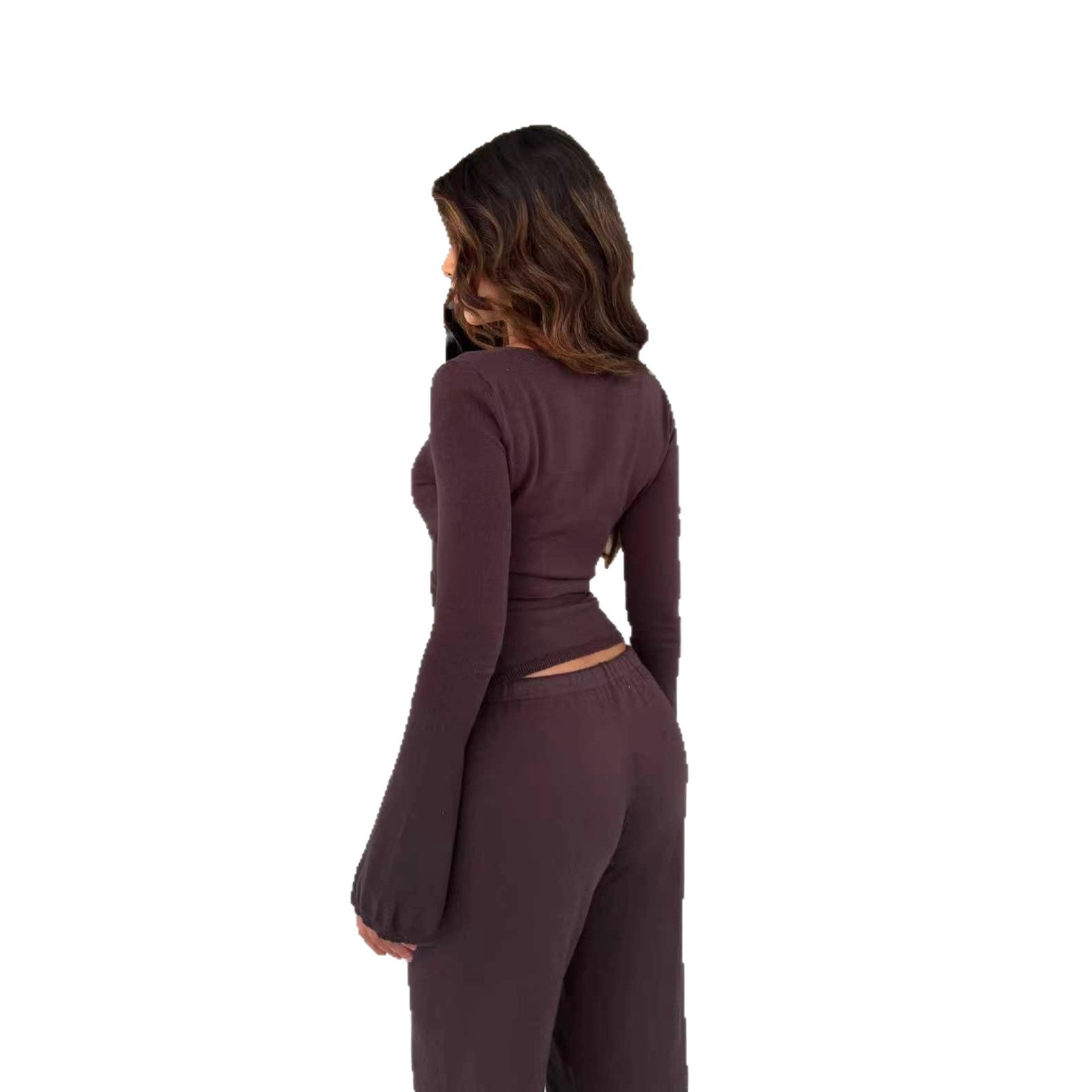 Casual Bell Sleeve Top and Loose Pants Set Autumn Collection Comfortable Fit for Everyday Wear Wholesale Available