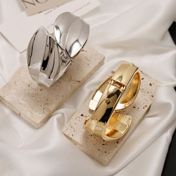 Amazon Ebay Hot-Selling Jewelry European and American Normcore Line Symmetry Spring Gold-Plated Mirror Women's Bracelet Wholesale