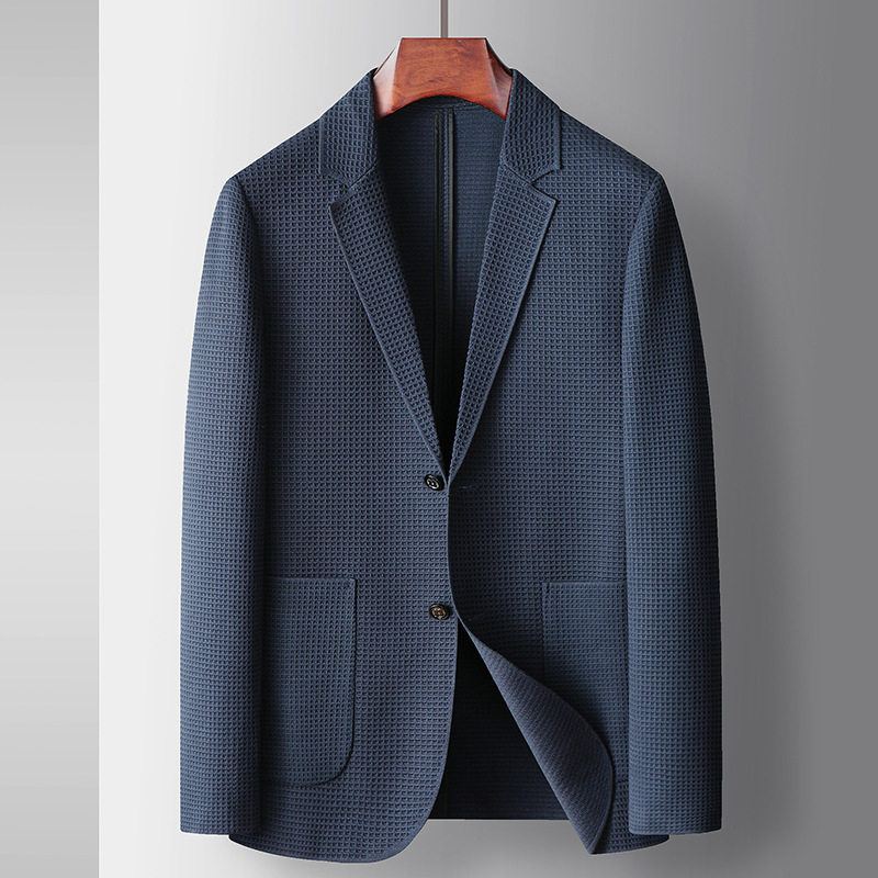 Áo Vest Nam Dệt Kim Phong Cách Casual Thu Đông Màu Xanh Navy, Đen