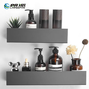 Space Aluminum Bathroom Storage Rack Minimalist Bathroom Partition Toilet Mirror Front Wash Table Storage Rack Punch-Free