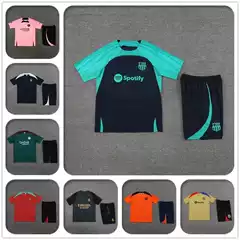 Wholesale Chelsea Arsenal Marseille Real Madrid Barcelona Tottenham Atletico France Brazil Short-Sleeved Training Uniform Set