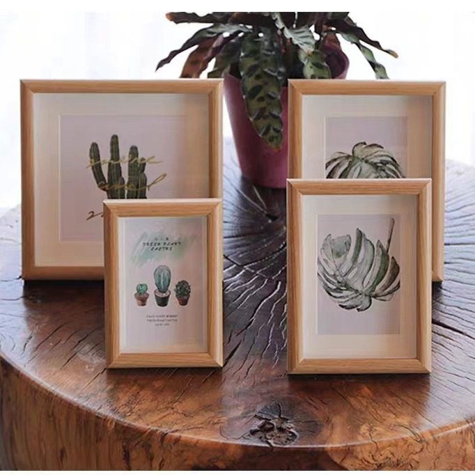 Three-Dimensional Hollow photo frame table 6 inch 78 10 inch A4 wooden creative photo frame table children's oil painting photo frame wholesale