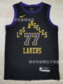 Heat pressed 24 lakers 77 city edition black