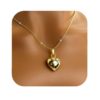 European and American Cross-Border Hot-Selling Brass Real Gold Electroplating Niche Design Heart-Shaped Pendant Fashionable Shiny Simple Necklace