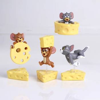 Cheese Tom and Jerry Blind Box Cheese Doll Tom Jerry Cute Cake Figure Desktop Decoration Car Ornament