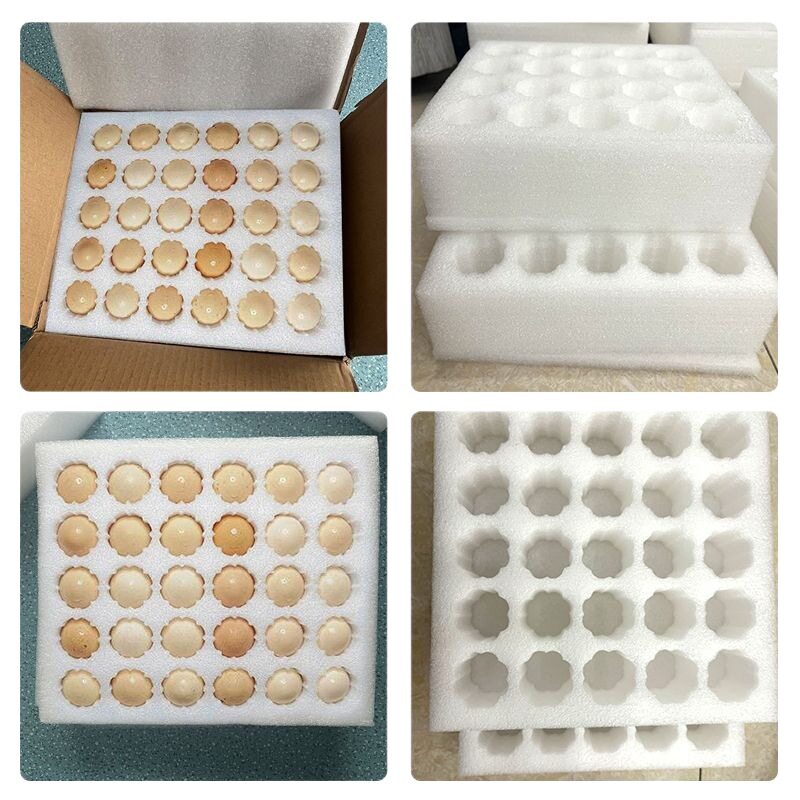 Pearl Cotton Egg Tray 30 Pieces Thickeneded Bubble Wrap Household Egg Box Food Grade Buffer Express Packaging Epe