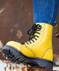Millar Cross-border Foreign Trade New European and American Autumn and Winter Mid-barrel Round Head Viscose Shoes Martins Boots Front Lace-up Large Size Women's Boots