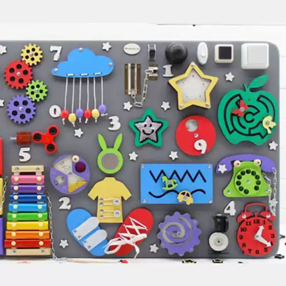 Wooden Busy Board Accessories Kids Educational Enlightenment Hand Parent-Child Interactive DIY Assembly Toy Wholesale