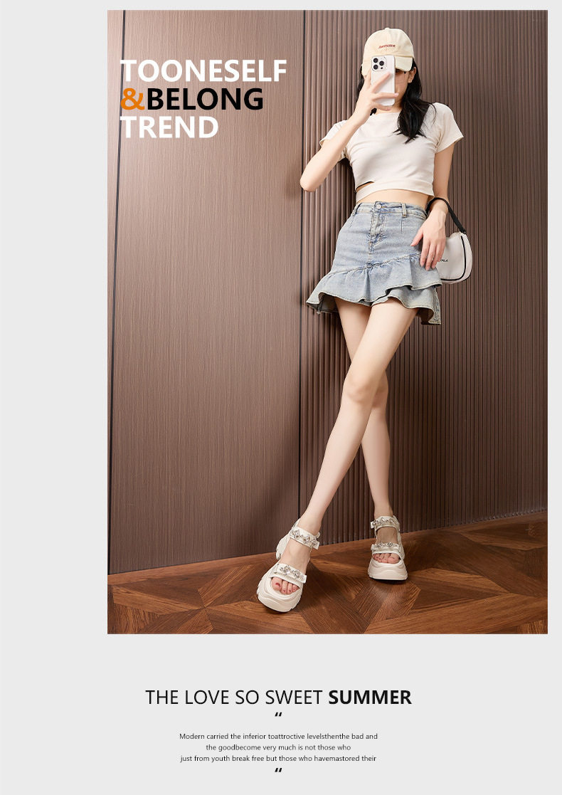 Dép sandal nữ quai chữ V đơn giản, đế xốp nhẹ, mũi tròn — Len thuần, Đen chi tiết 11