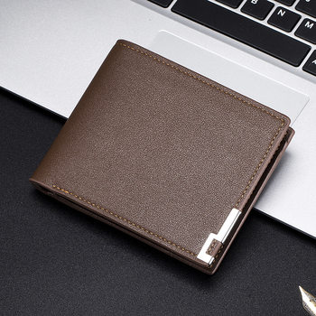 Cross-border New Wallet Men's Short Korean Style Youth Iron Edge Wallet Horizontal and Vertical Student Trendy Multifunctional Card Bag