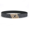Black and blue belt + 2 gold buckles