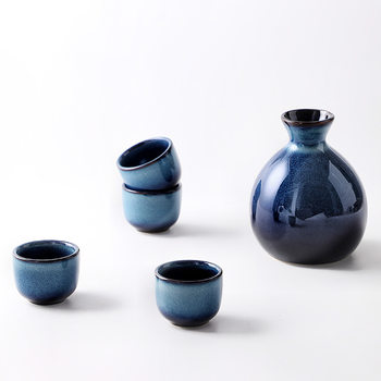 Trendy Cross-Border Japanese-Style Ceramic Sake Set Wholesale for Izakaya, Sake Pot, White Wine Cup, Sake Dispenser Cup, Home Use