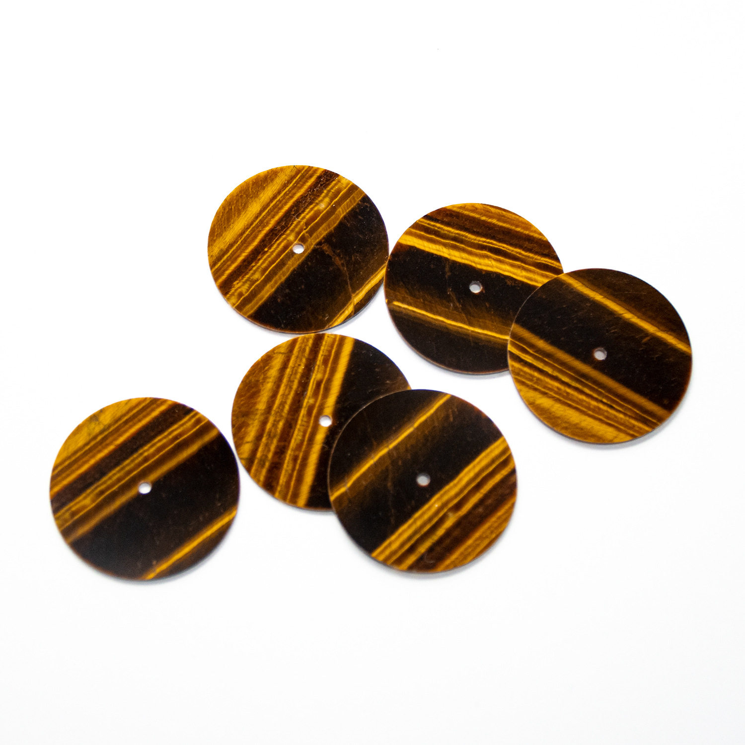 Natural Tiger Eye Stone Surface Manufacturer Custom Special Dial Round Thin Slice Watch Accessories Semi-Precious Stone Parts