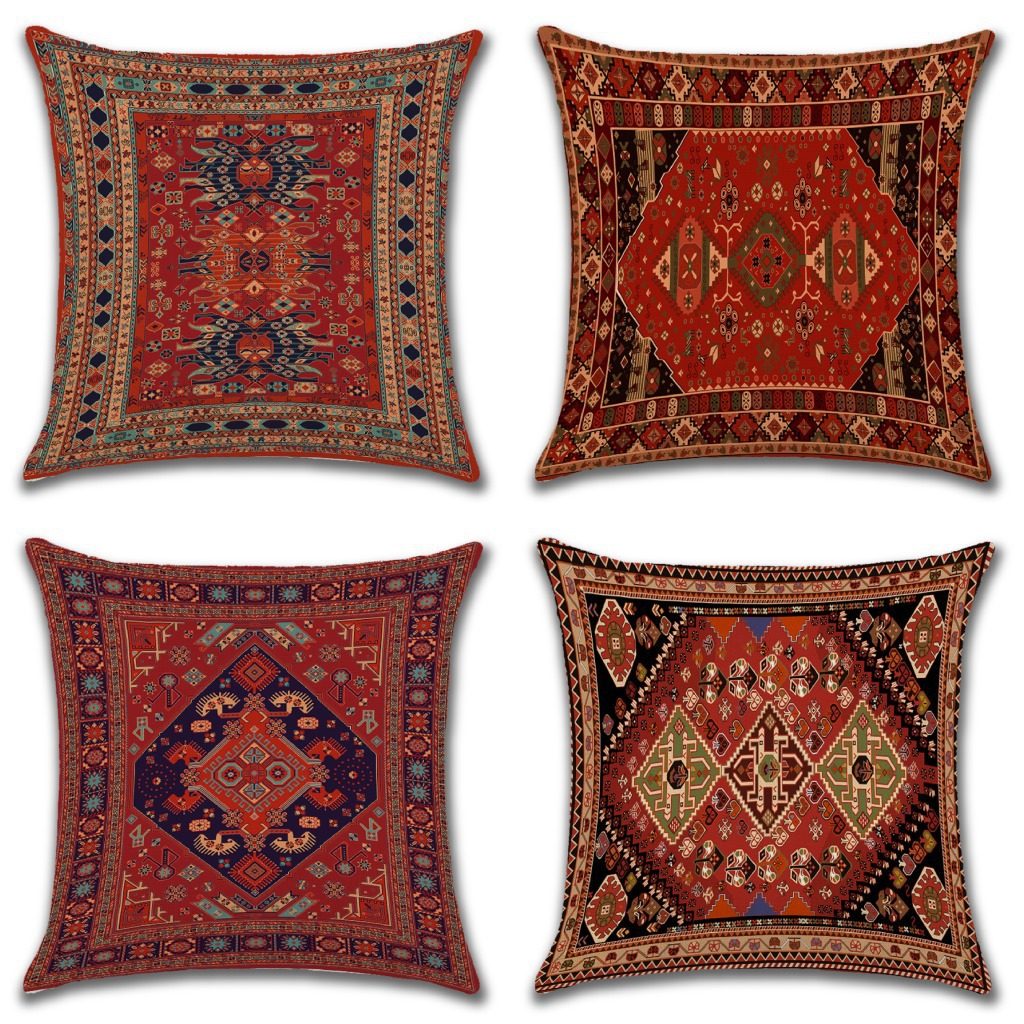 Amazon Persian Pillow Turkish Ethnic Style Pillowcase Linen Sofa Pillow Cushion Office Festive Office Pillow