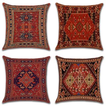 Amazon Persian Pillow Turkish Ethnic Style Pillowcase Linen Sofa Pillow Cushion Office Festive Office Pillow