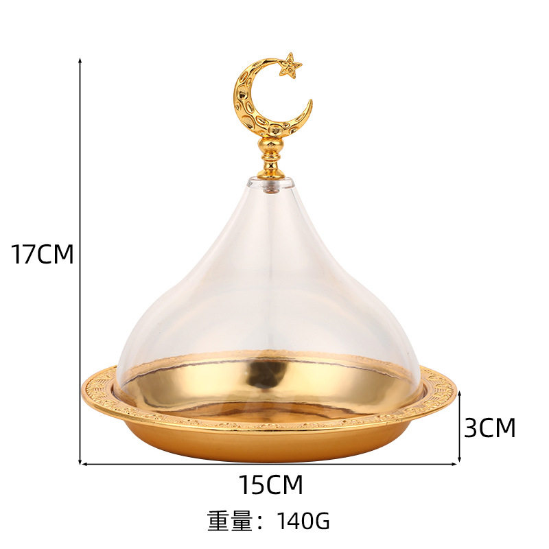 Factory direct European elegant atmosphere alloy solid color carved disc portable Alec cover cake snack plate