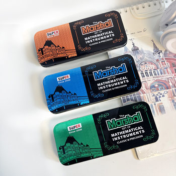 Iron box student special compasses ruler 9 suit exam prizes gifts school supplies stationery supplies box batch