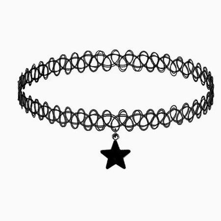 Cross-border fishing line elastic collar pendant star cross five-pointed star clavicle necklace necklace tattoo collar wholesale