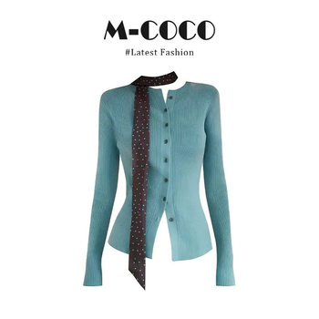 Pure Lust Style Suit, Long-Sleeved Sweater Top, Women's Loose Slimming Wide-Leg Pants Two-Piece Set