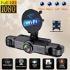 4-Lens 4-Channel High-Definition 1080P Car Dash Cam with Night Vision, Reversing Camera, Cardvr Parking Monitoring, Wifi