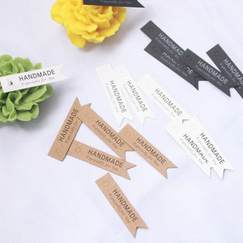 Meimuer diy aromatherapy candle decoration rectangular Kraft paper fishtail flag English letter label tag