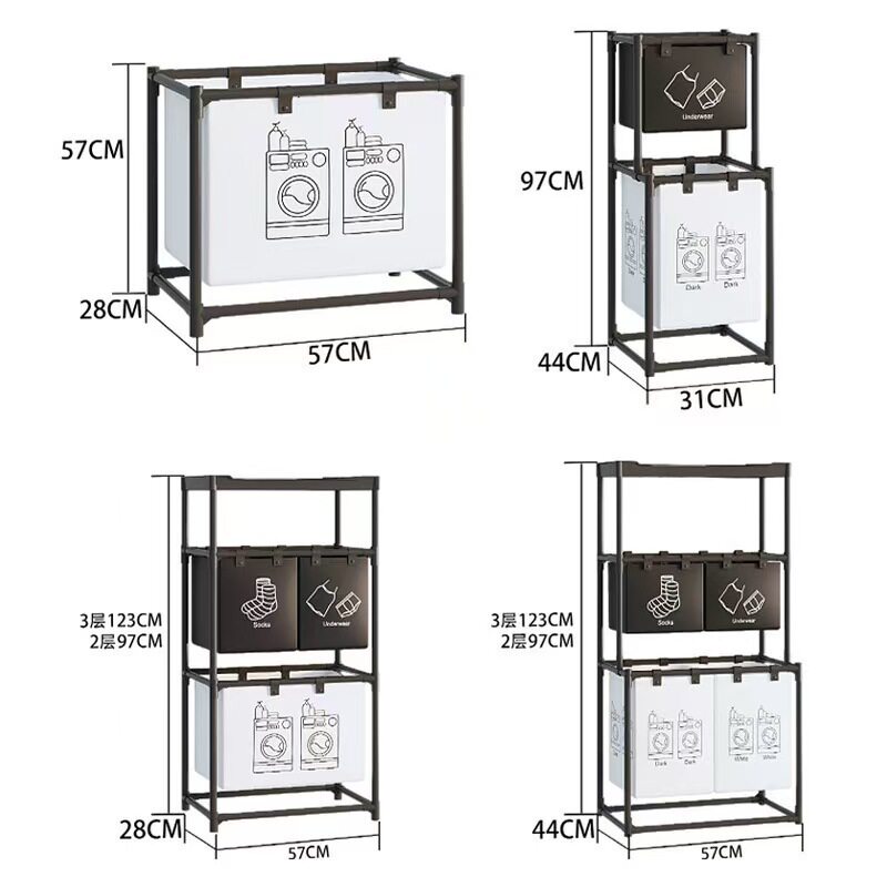 Multi-Layer Dirty Clothes Basket Storage Rack Clothing Storage Basket Bathroom Household Dirty Clothes Basket Clothes Sundry Storage Basket with Wheels