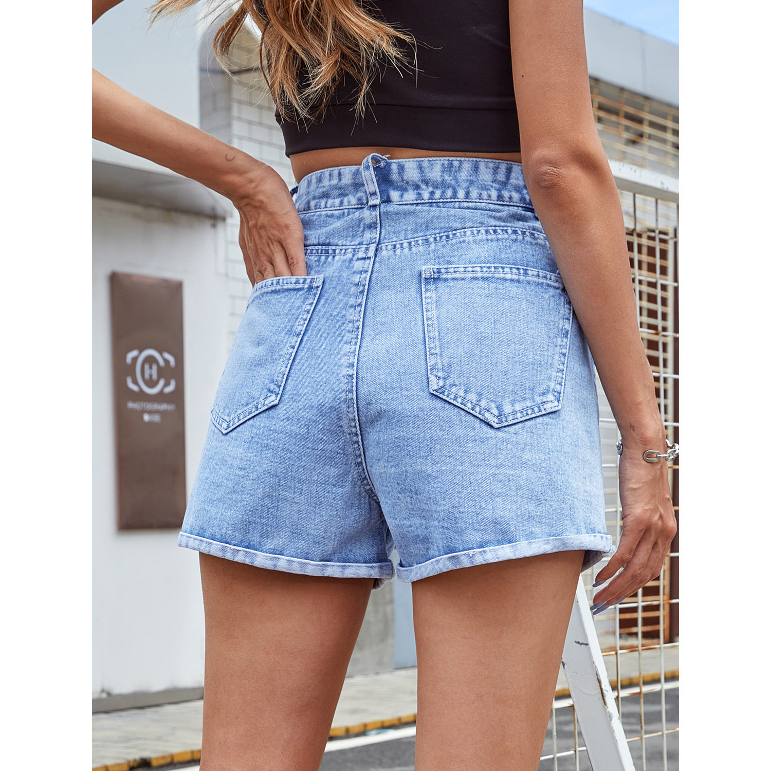 Loose Fit Denim Shorts Slimming Design Casual Style Versatile for Summer Wholesale Available